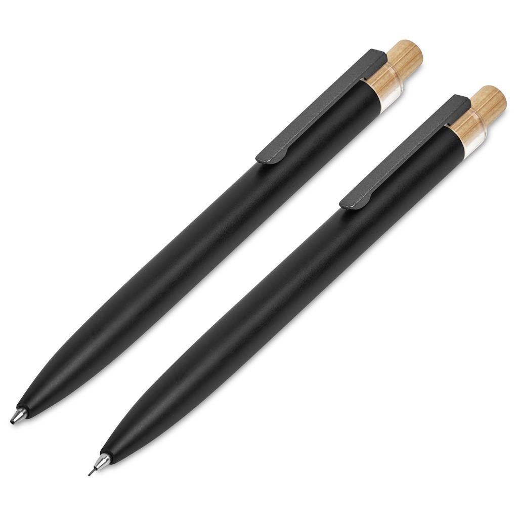 EcoFusion Bamboo Metal Pen & Pencil Set