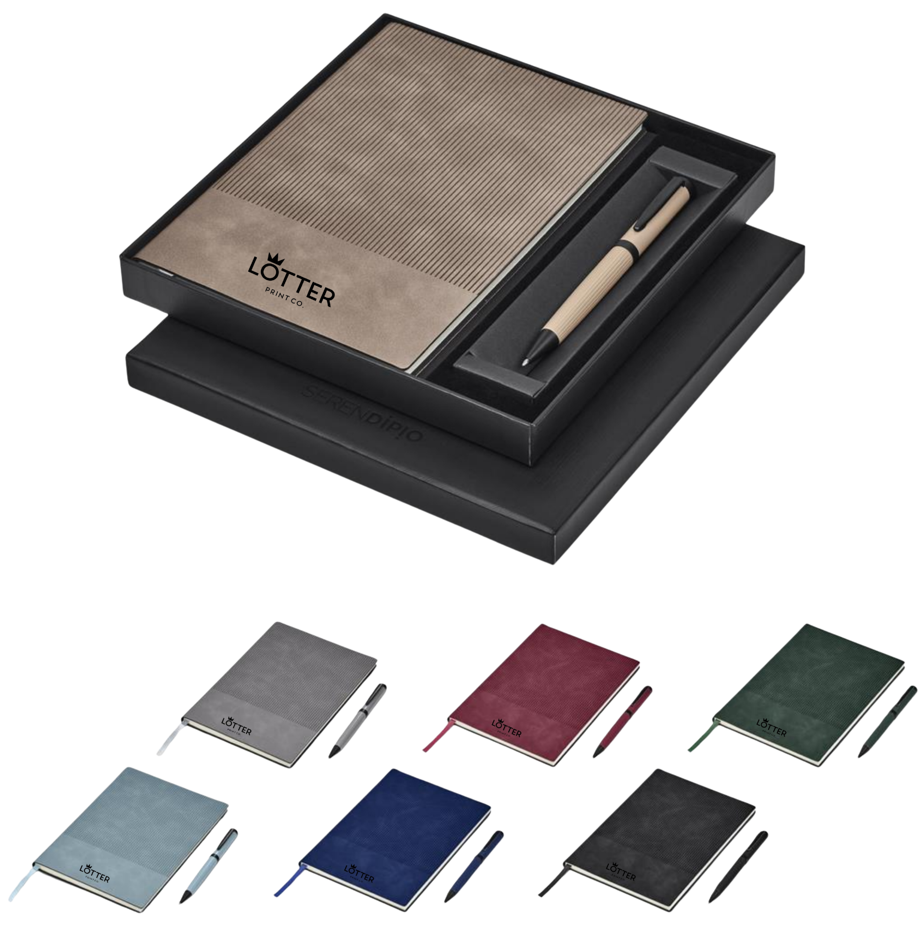 Velour Executive Notebook & Pen Gift Set