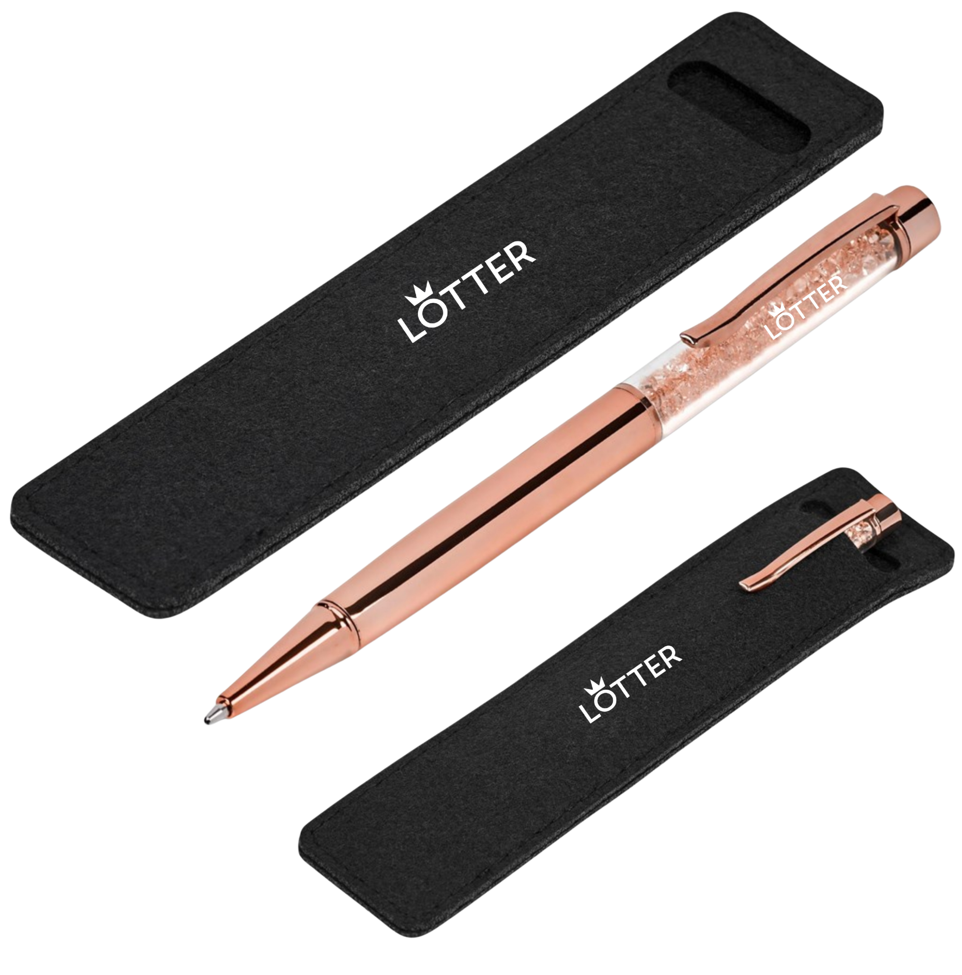 LuxeGlide Metal Pen with Felt Sleeve