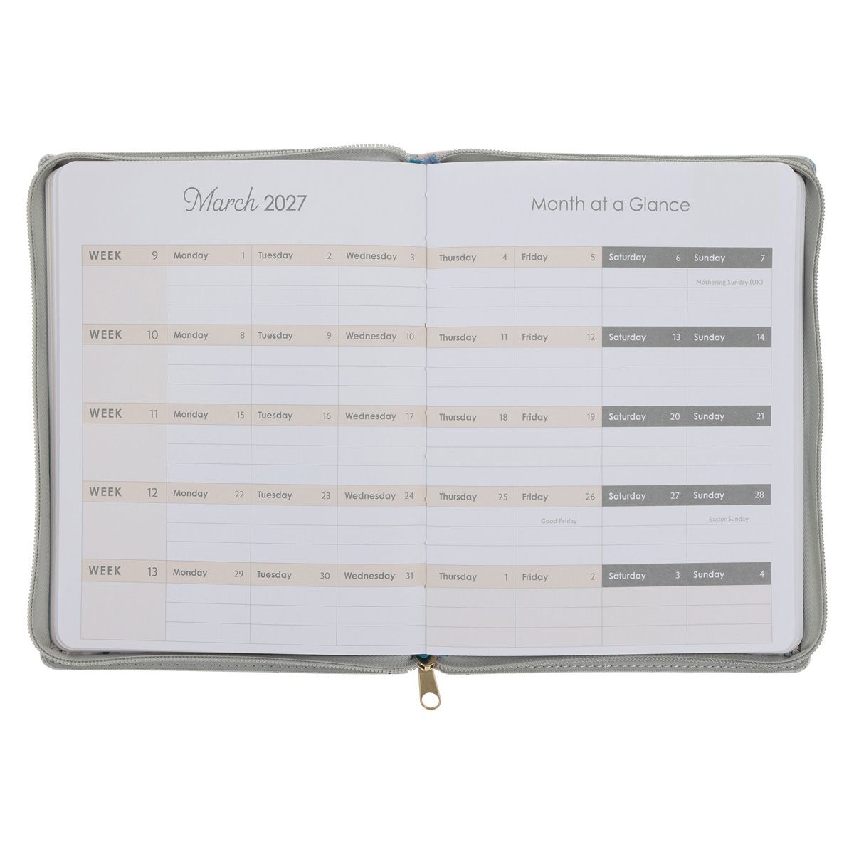 A5 Christian Zip Close 2027 Weekly Planner